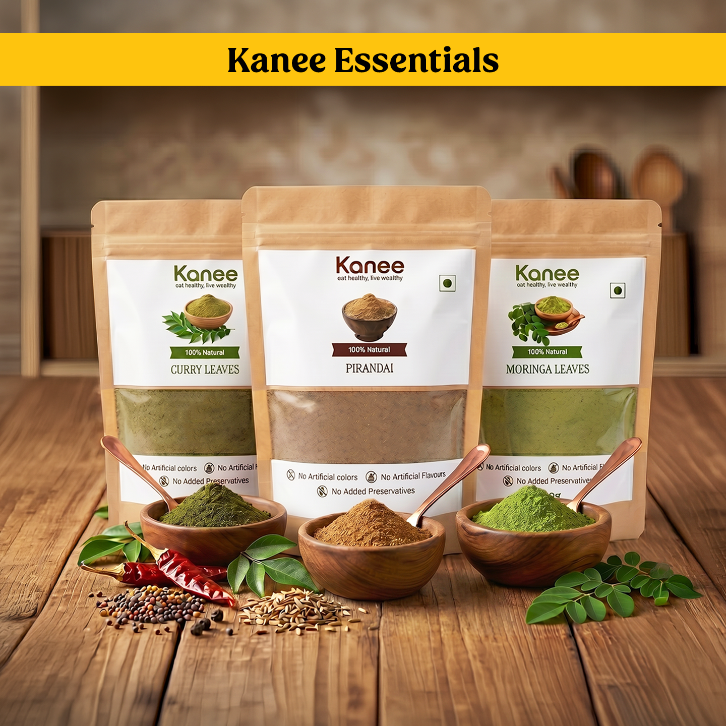 3 Pack Combo (Moringa + Pirandai + Curry)